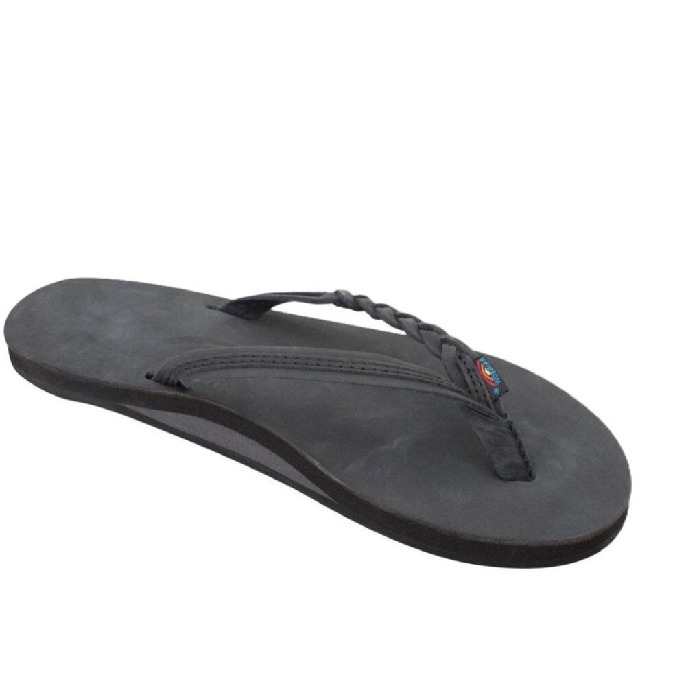 Rainbow Sandals Women's Flirty Braidy Single Layer Arch Support Leather Flip Flo